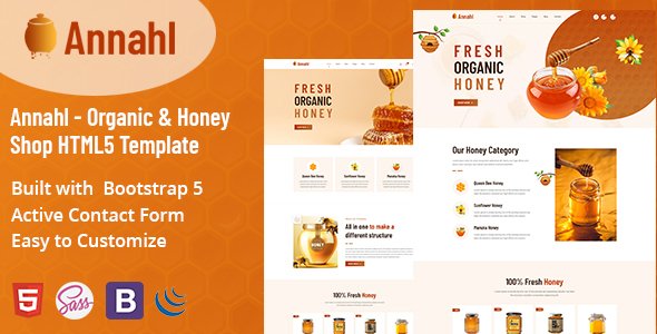 Annahl - Organic amp Honey Shop HTML5 Template TFx