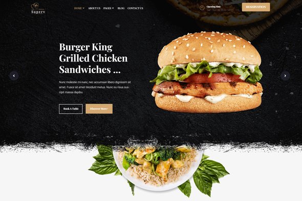 Superv Cafe - Restaurant Elementor Template Kit TFx