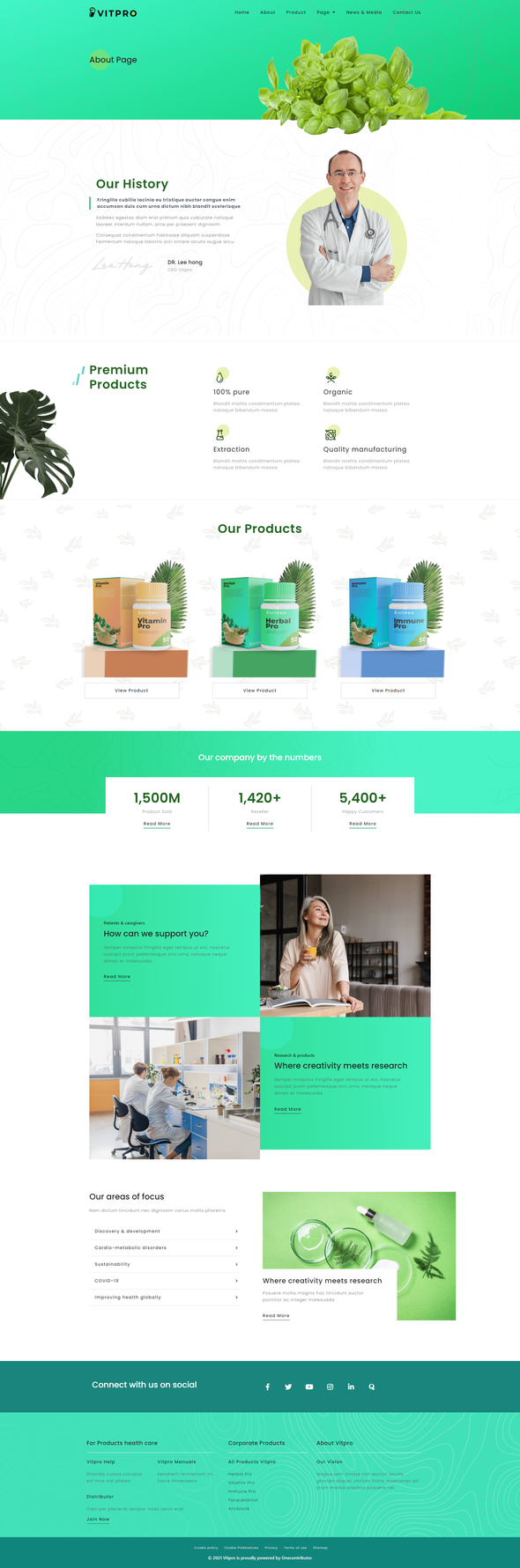 Vitpro - Herbal Health Elementor Template kit TFx