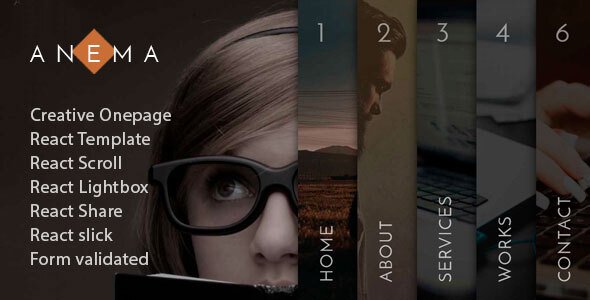 Anema - React OnePage Template TFx SiteTemplates