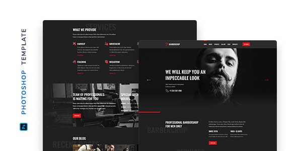 Barbercrop  Hairdressing Template for Photoshop TFx