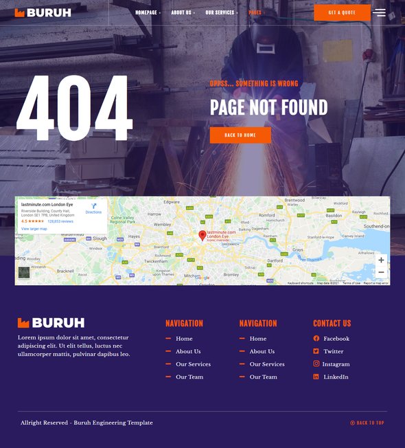 Buruh - Laser Cutting amp Engineering Company Elementor Template Kit TFx