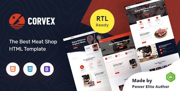 Corvex - Butcher amp Meat Shop HTML Template TFx