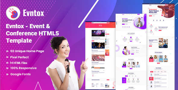 Evntox - Event amp Conference HTML5 Template TFx