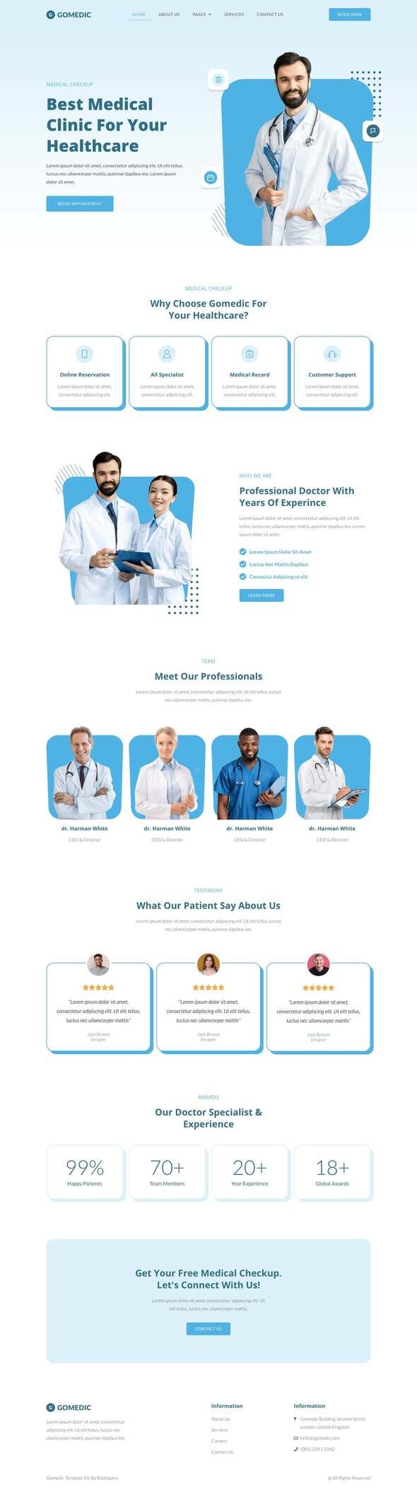 Gomedic - Medical Elementor Template Kit TFx