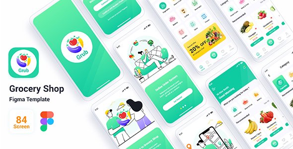 Grub  Grocery Shop Figma Template TFx
