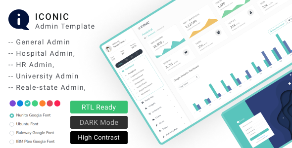 Iconic  HTML ReactJS Angular Laravel Boiler Plate Boostrap Admin Dashboard Template TFx