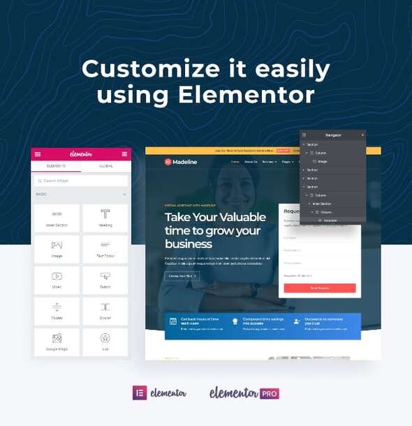Madeline - Virtual Assistant Website Elementor Template Kit TFx