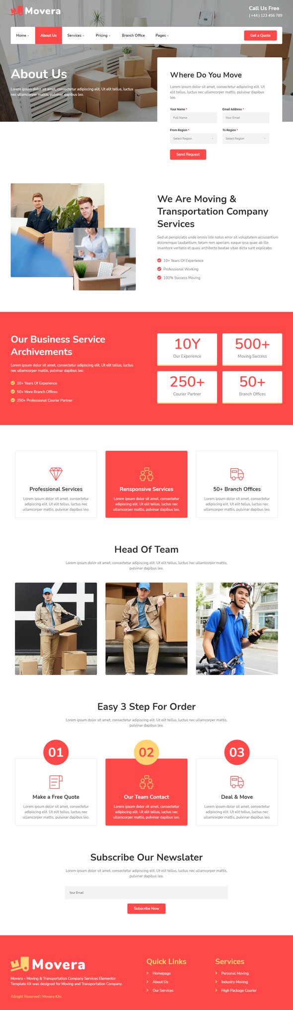 Movera - Moving Company Elementor Template Kit TFx