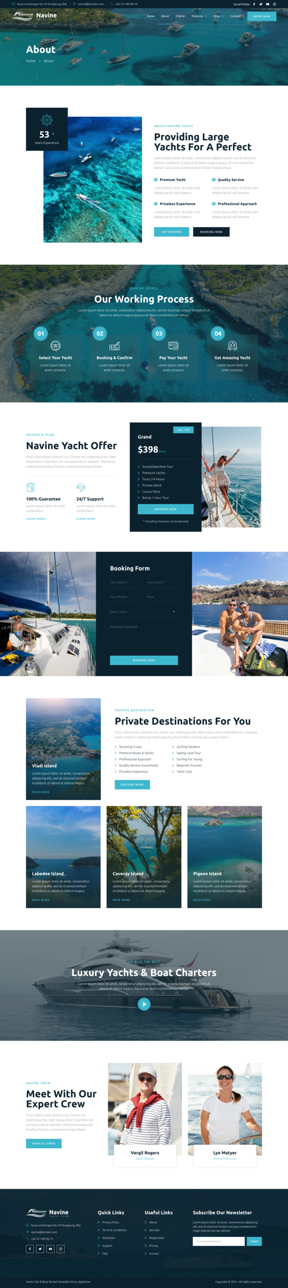 Navine  Yacht Club amp Boat Rental Elementor Template Kit TFx