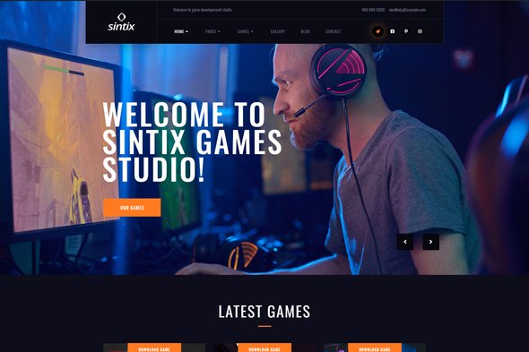 Sintix - Gaming Studio Elementor Template Kit TFx