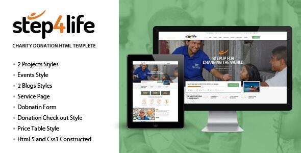 Step4Life  Charity  Nonprofit  NGO HTML Template TFx