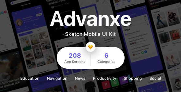 Advanxe - Sketch Mobile UI Kit TFx