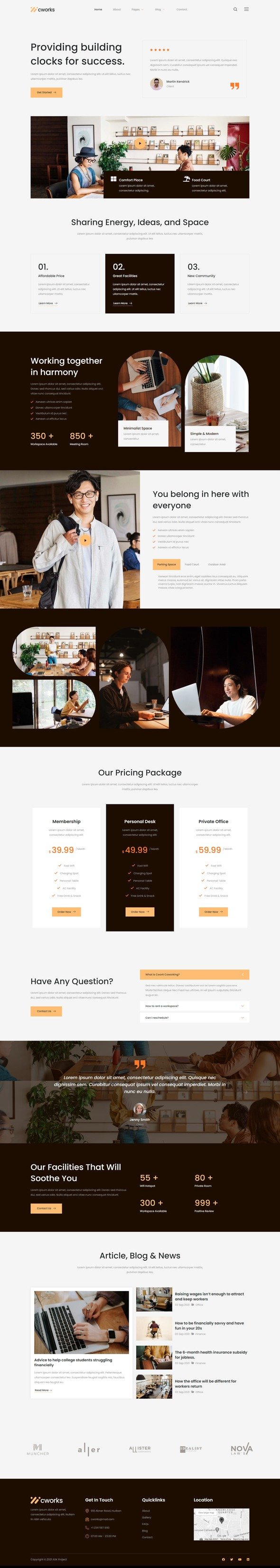 Cworks - Coworking Space Elementor Template Kit TFx