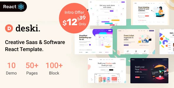 Deski - Creative Saas amp Software React Template TFx