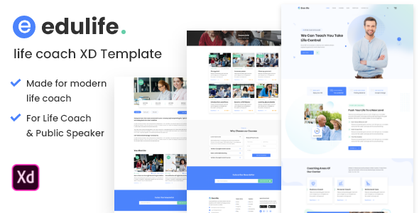 EduLife - Life Coach XD Template TFx