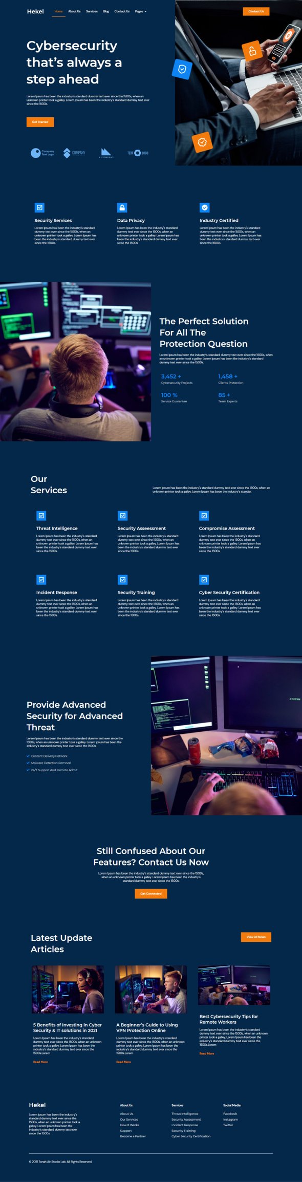 Hekel - Cyber Security Elementor Template Kit TFx