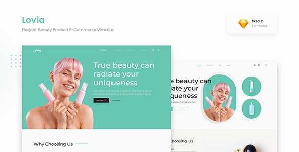 Lovia - Elegant Beauty Product E-Commerce Website Sketch TFx