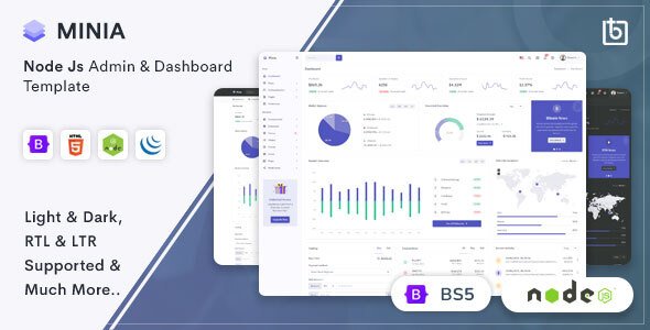 Minia - NodeJS Admin amp Dashboard Template TFx