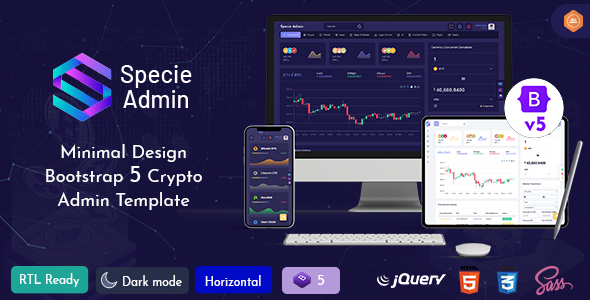 Specie - Cryptocurrency Admin Dashboard Template TFx