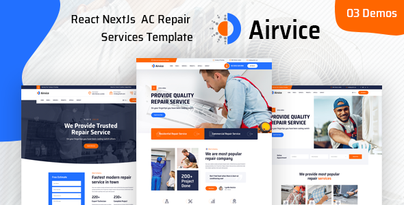 Airvice - React NextJs AC Repair Services Template TFx