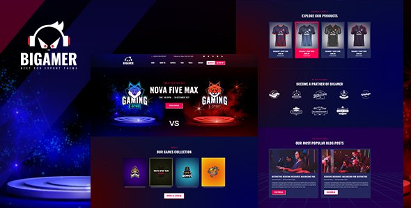 Bigamer - Online eSports And Gaming Tournaments HTML Template TFx