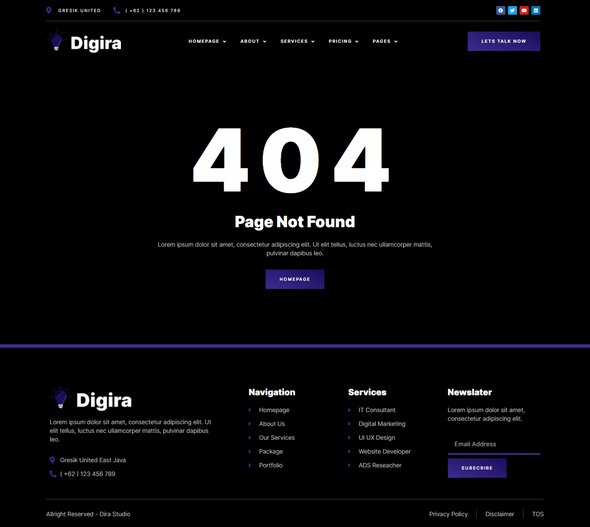Digira - Digital Agency Services Elementor Template Kit TFx