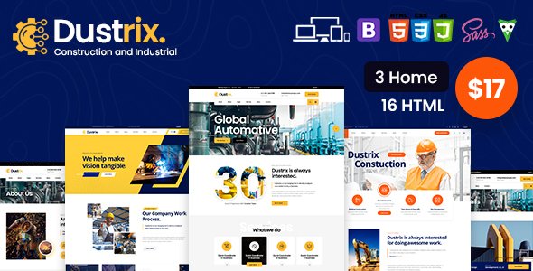 Dustrix - Construction amp Industry HTML Template TFx
