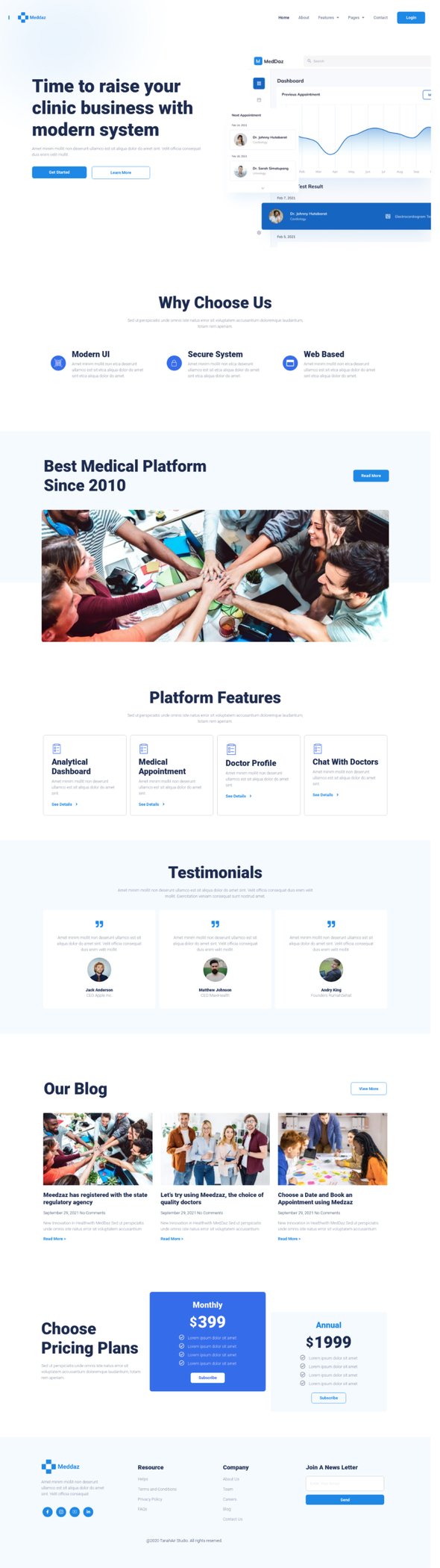 Meddaz - SaaS Medical Elementor Template Kit TFx