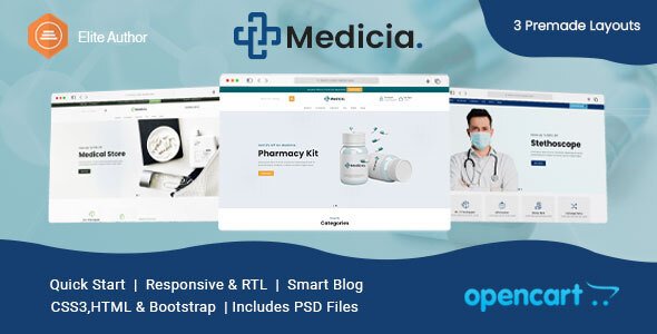Medicia - Health and Medical Store OpenCart Theme TFx