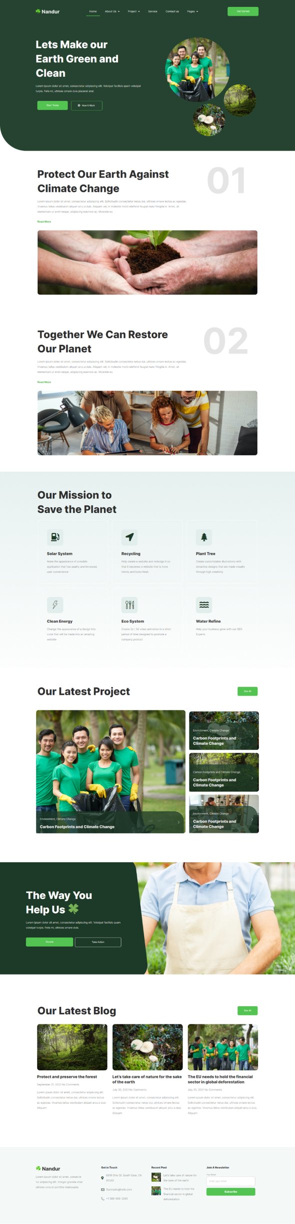 Nandur - Enviromental Elementor Template Kit TFx