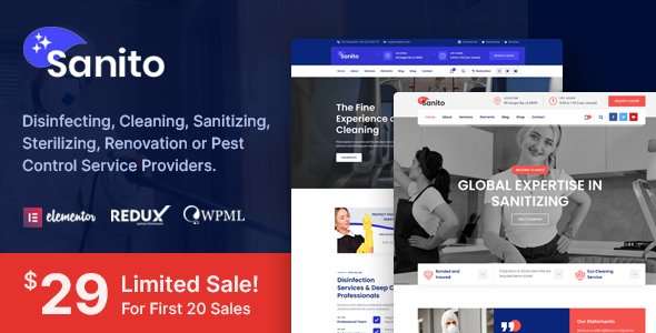Sanito - Sanitizing and Cleaning WordPress Theme TFx