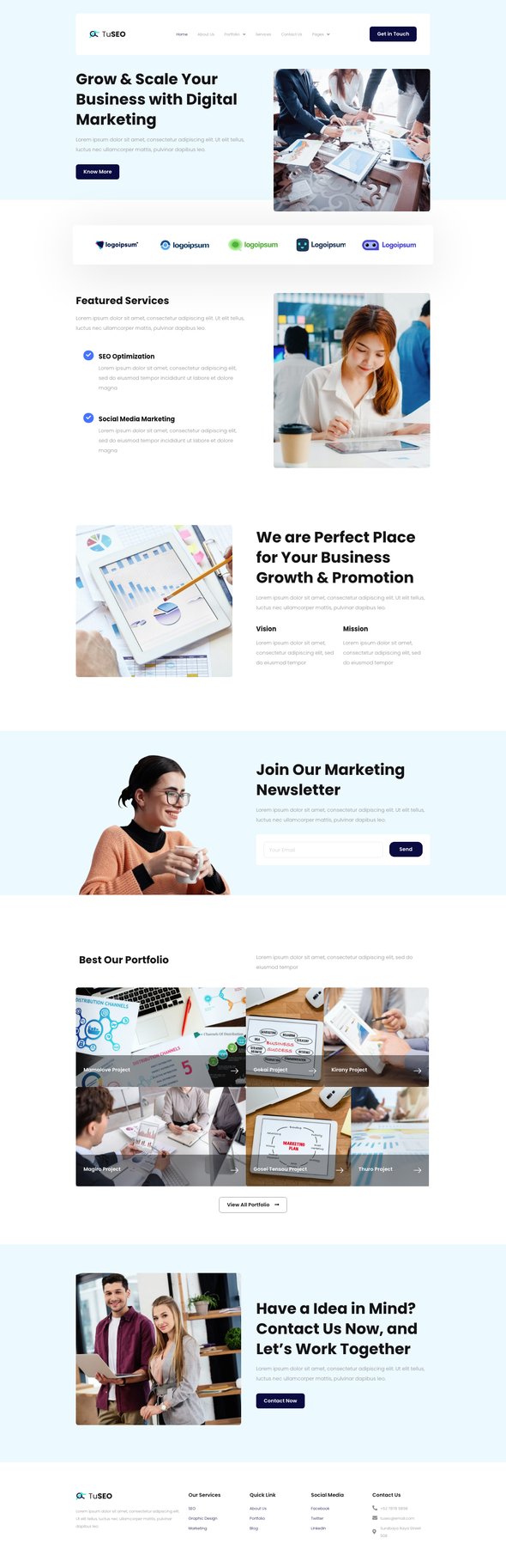 TuSEO - Digital Marketing Agency Elementor Template Kit TFx