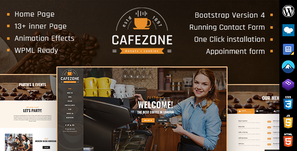 CafeZone  Coffee Restaurant WordPress Theme TFx