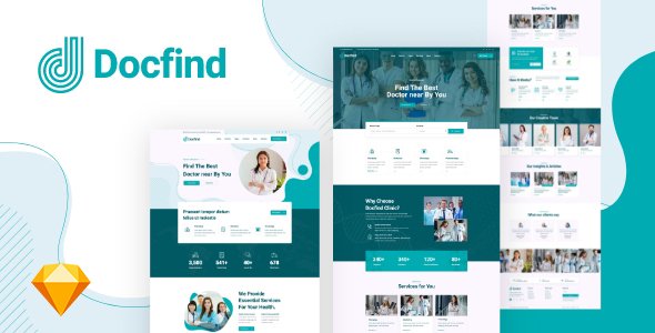 Docfind  Doctors Directory and Booking Online Sketch Template TFx