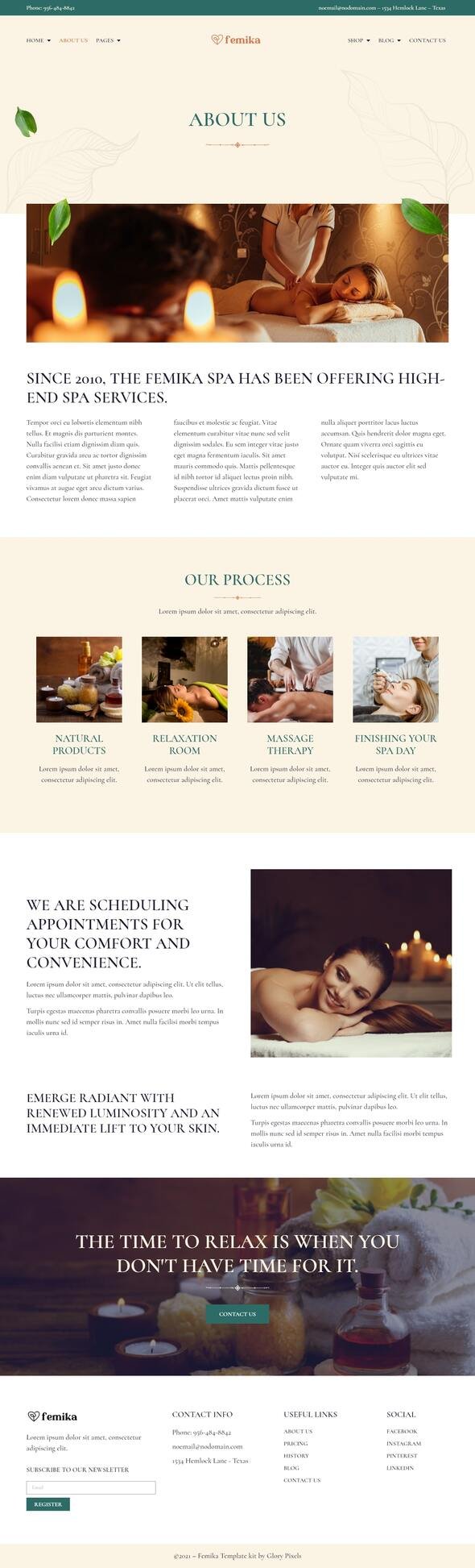 Femika - Spa Center amp Wellness Elementor Template Kit TFx
