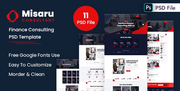 Misaru - Finance Consulting PSD Template TFx