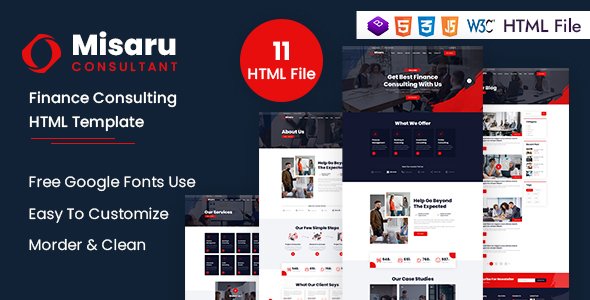 Misaru - Finance Consulting HTML Template TFx