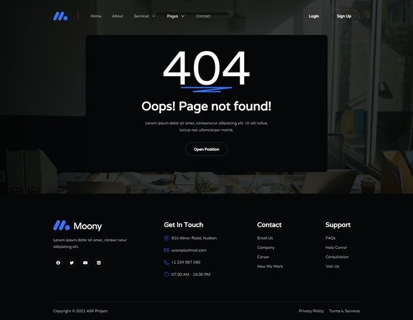 Moony - Finance amp Investment Elementor Template Kit TFx