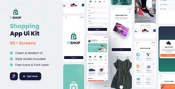 PiShop - Shopping App Figma UI Template TFx