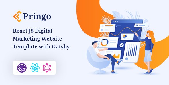 Pringo - React JS Digital Marketing Website Template with Gatsby TFx