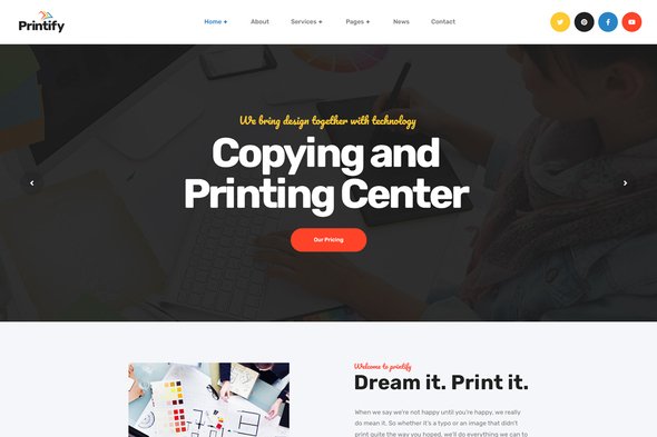 Printify - Printing Company Elementor Template Kit TFx
