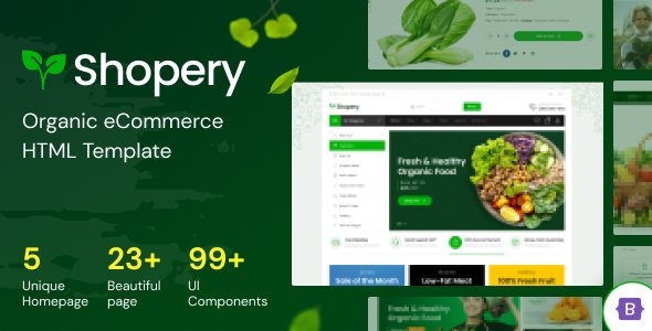 Shopery - Grocery eCommerce HTML Template TFx