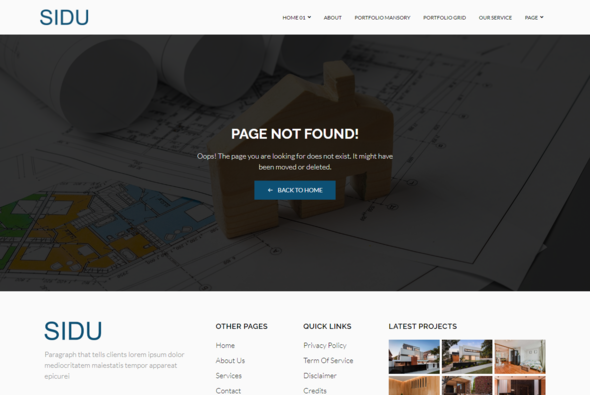 Sidu - Real Estate amp Furniture Elementor Template Kit TFx