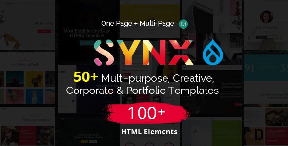 Synx  Multi-Page Drupal 9 Theme TFx Drupal