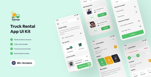 TriForge - Truck Renal App Figma Template TFx