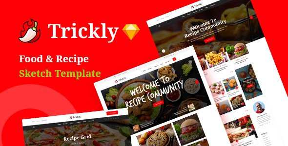 Trickly Food Recipe Sketch Template TFx