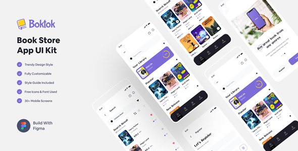 Boktok - Book Store App Figma UI Template TFx