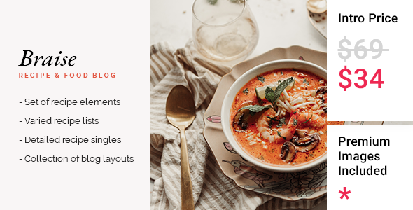 Braise - Recipe amp Food Blog TFx WordPress