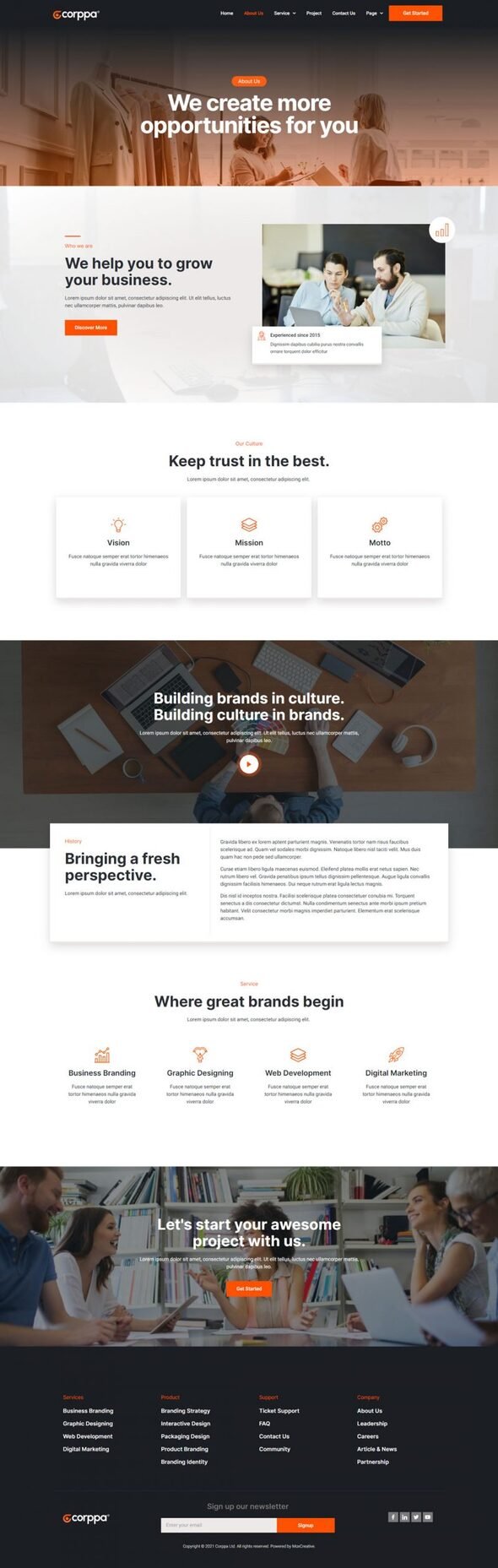 Corppa - Business amp Portfolio Elementor Template Kit TFx